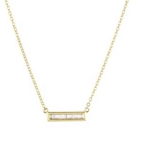 18k gold plated Sterling silver bar necklace
